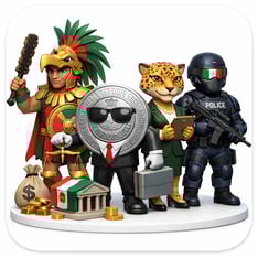 3dmodel Los guardianes del sistema financiero mexicano sin texto esquinas redondeadas con fondo blanco