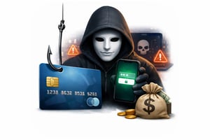 Fraude bancario cuando el riesgo viene disfrazado sin texto con esquinas redondeadas y fondo blanco